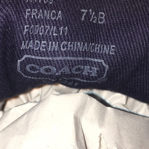 Coach Navy Signature Franca Hi Top Sneakers 7 1/2 - Picture 8 of 8